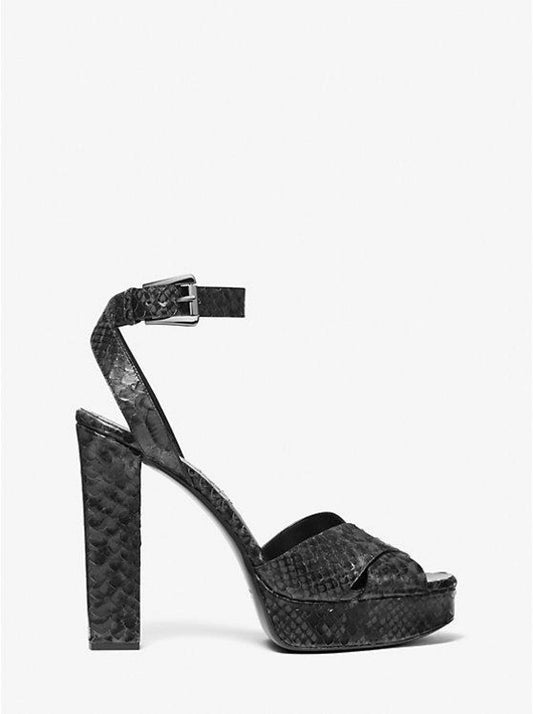 Cannon Python Embossed Leather Platform Sandal