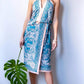 Botanical Skirt Set In Teal/pink