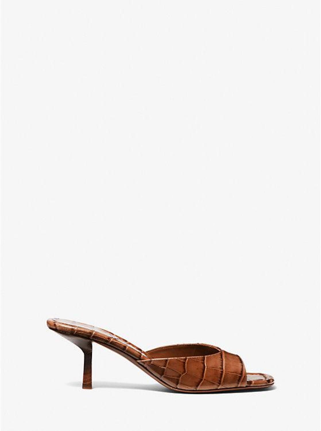 Anita Crocodile Embossed Leather Sandal