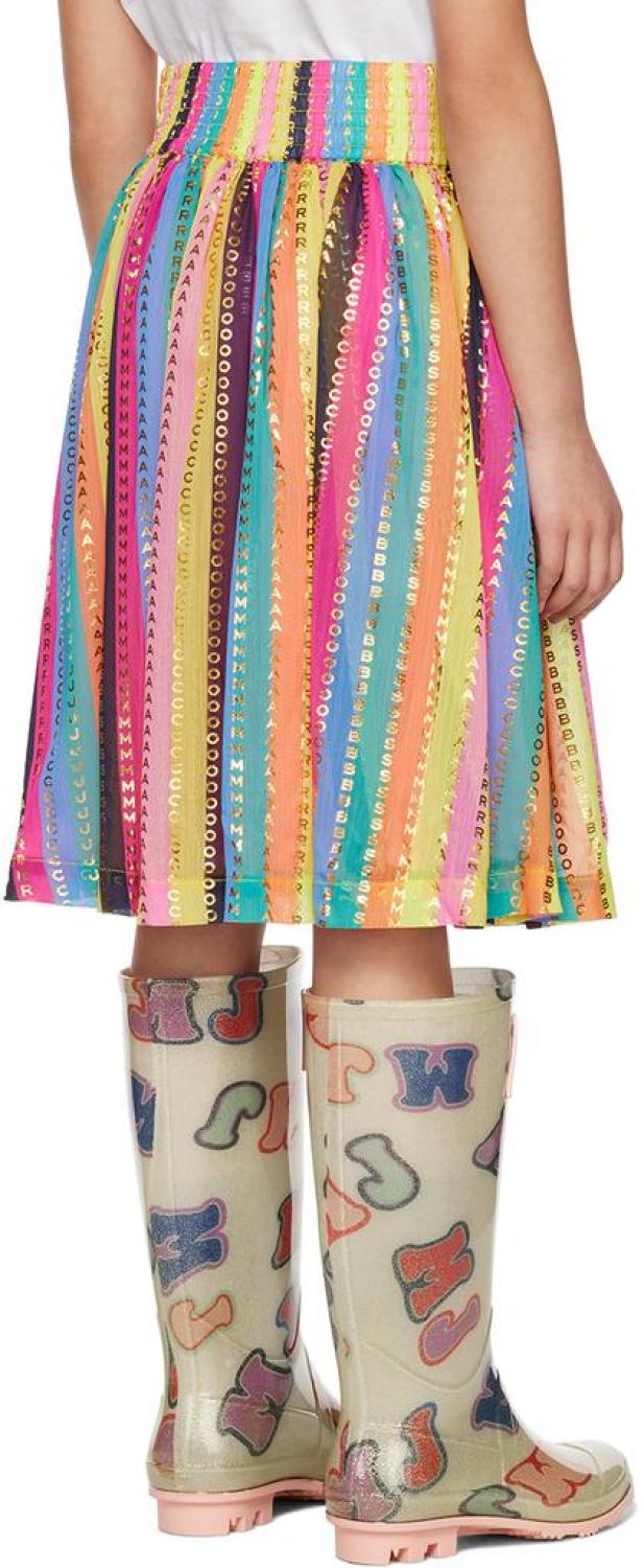 Kids Multicolor Striped Midi Skirt