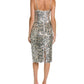 Michael Kors Metallic Lace Paillette Slip Dress