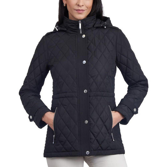 Women's Petite Quilted Hooded Anorak Coat