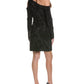 Michael Kors Collection Cold Shoulder Crystal Embroidered Dress