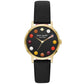 Women's Metro Three-Hand Black Leather Strap Watch, 34mm