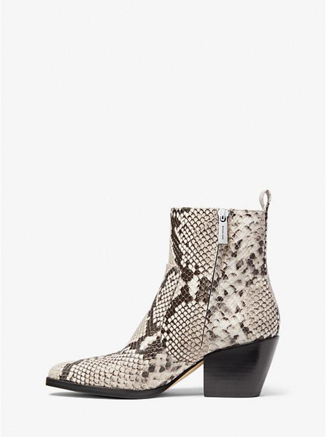 Harlow Snake Embossed Leather Boot