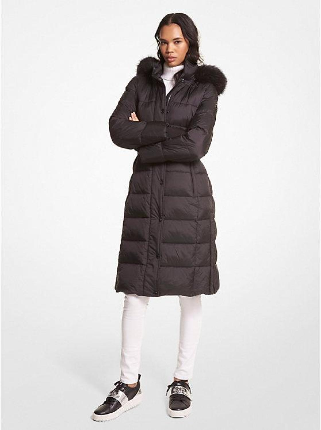 Quilted Nylon Belted Puffer Coat