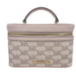 Michael Kors Jet Set Medium Powder Blush Jacquard Canvas Zip Trunk Crossbody Women's Bag
