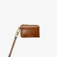 Small Crocodile Embossed Leather Zip Card Case