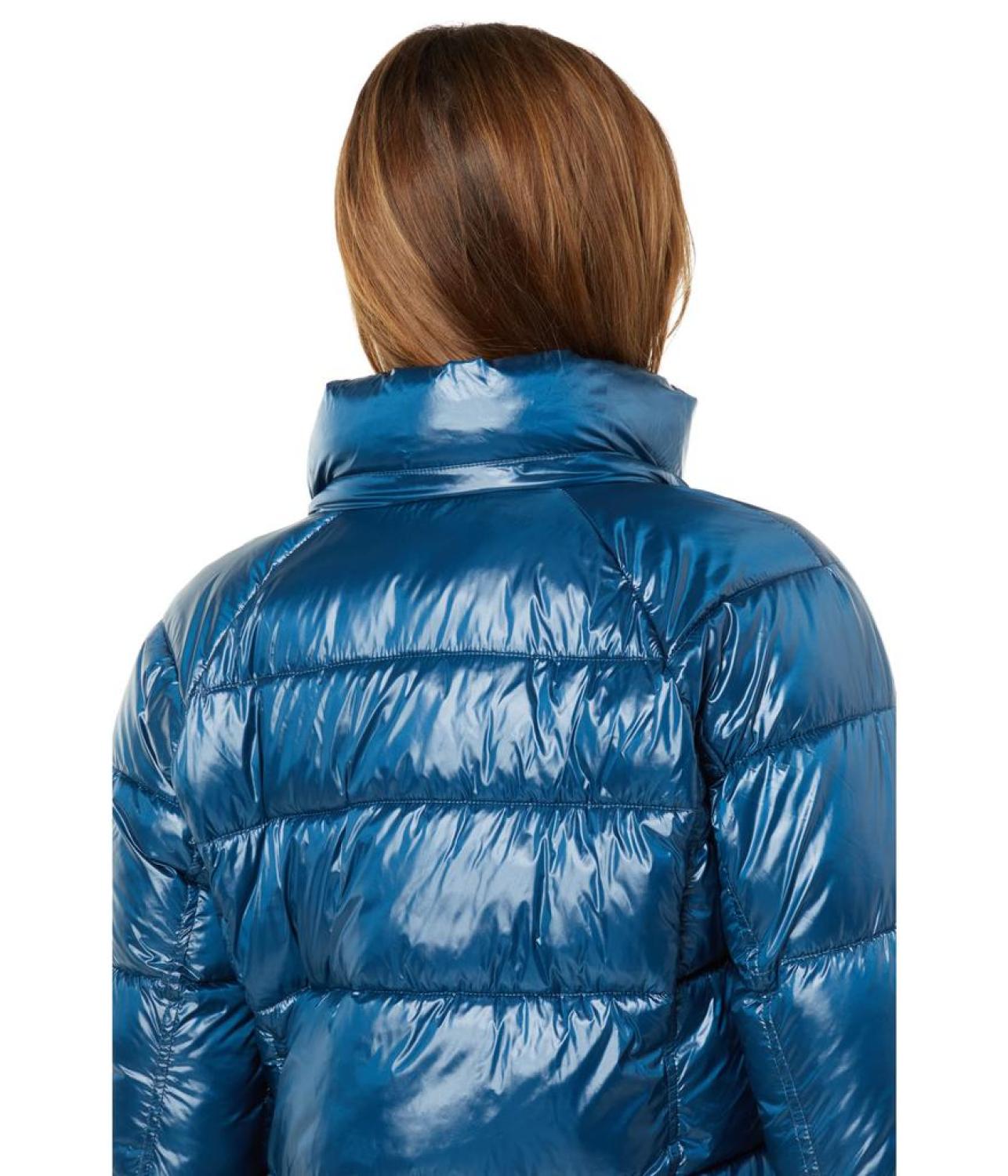 Short Puffer with Faux Fur Trim Hood Jacket M425739QZ