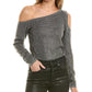 Michael Kors Collection Crystal Cold Shoulder Cashmere-Blend Bodysuit