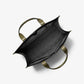Cooper Logo Embossed Faux Pebbled Leather Tote Bag