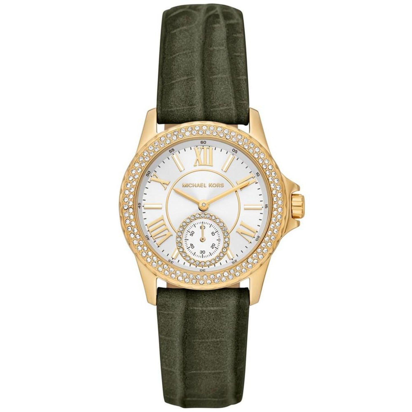 Women's Mini Everest Quartz Three-Hand Amazon Green Suede Leather Watch 33mm
