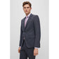 Slim-fit suit in a micro-patterned wool blend