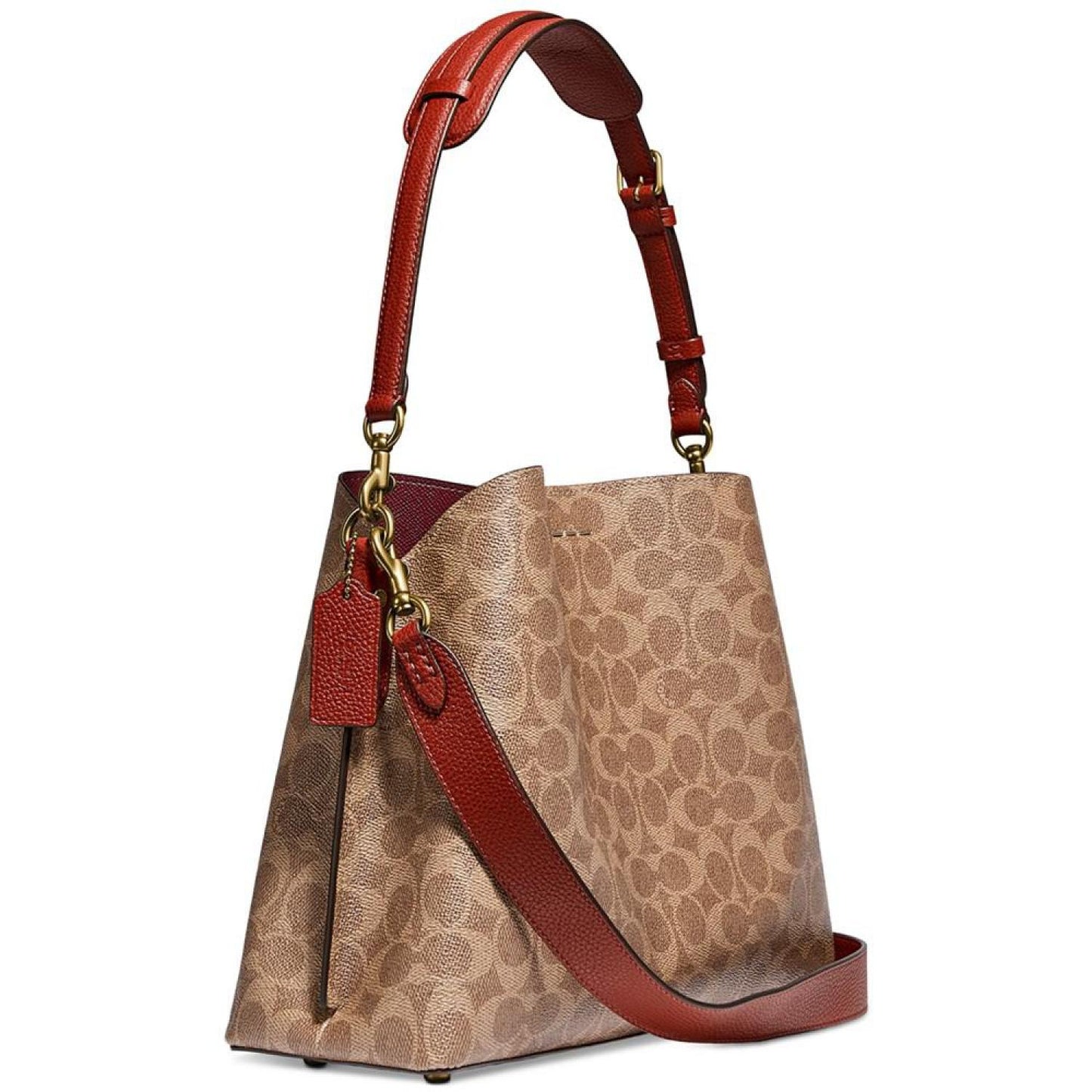 Signature Coated Canvas Willow Shoulder Bag with Convertible Straps