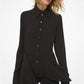 Silk Georgette Asymmetric Peplum Blouse