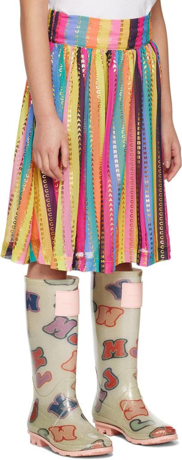 Kids Multicolor Striped Midi Skirt