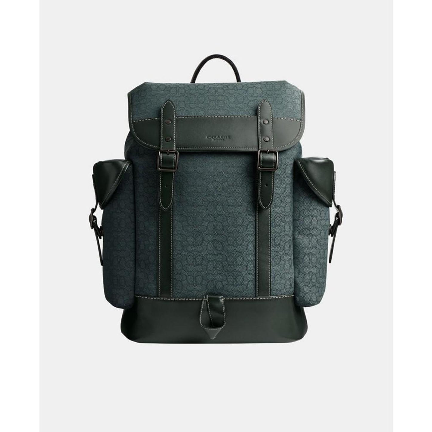 Leather Hitch Backpack in Micro Signature Jacquard