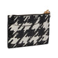 Morgan Painterly Houndstooth Embossed Saffiano Leather Coin Card Case Wristlet