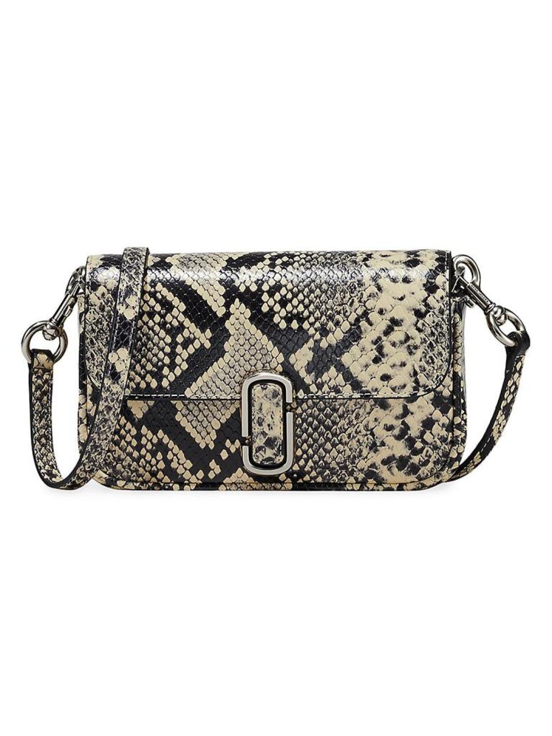 The Snake-Embossed Leather J Marc Mini Shoulder Bag