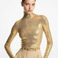 Sequined Stretch Matte Jersey Turtleneck Bodysuit