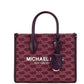 Michael Kors Mirella Small Mulberry Canvas Top Zip Shopper Tote Crossbody Women's Bag