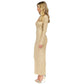 Women's Metallic Ribbed Sweater Dress