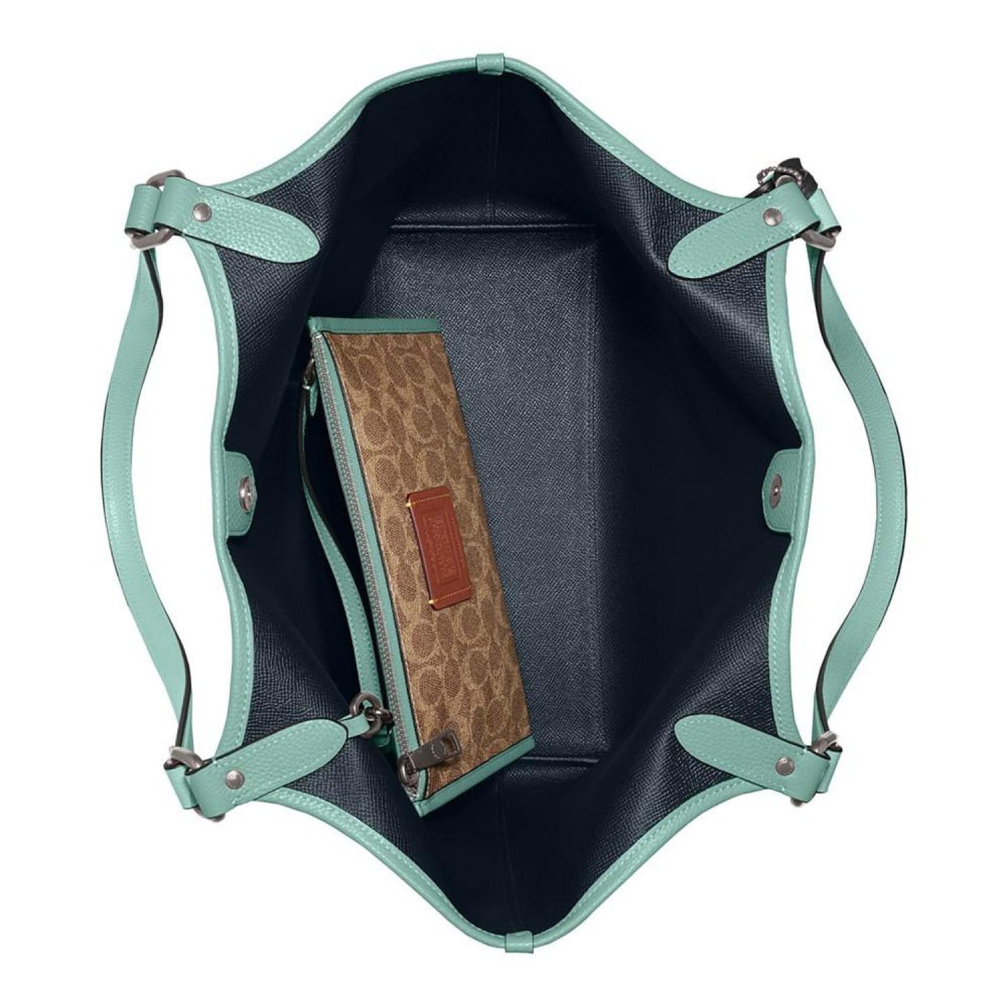 Pebble Leather Day Tote with Removable Pouch