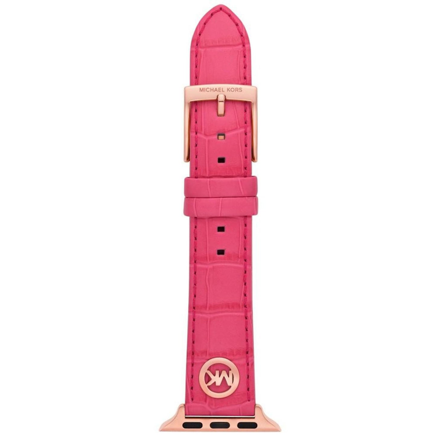 Women's Geranium Pink Genuine Leather Band for Apple Watch, 38mm, 40mm, 41mm and 42mm, 44mm, 45mm, 49mm