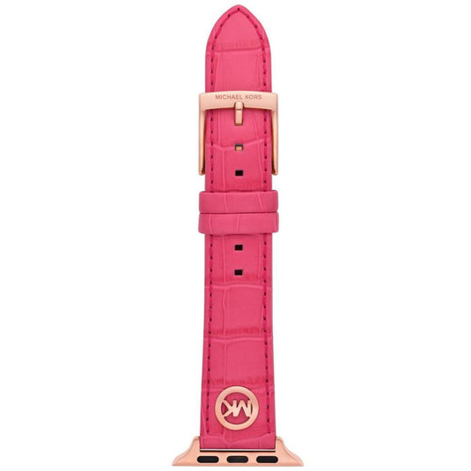 Women's Geranium Pink Genuine Leather Band for Apple Watch, 38mm, 40mm, 41mm and 42mm, 44mm, 45mm, 49mm