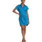 Tie Front Stretch-Cotton Blend Shirtdress