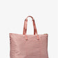 Jet Set Travel Large Signature Logo Print Woven Tote Bag