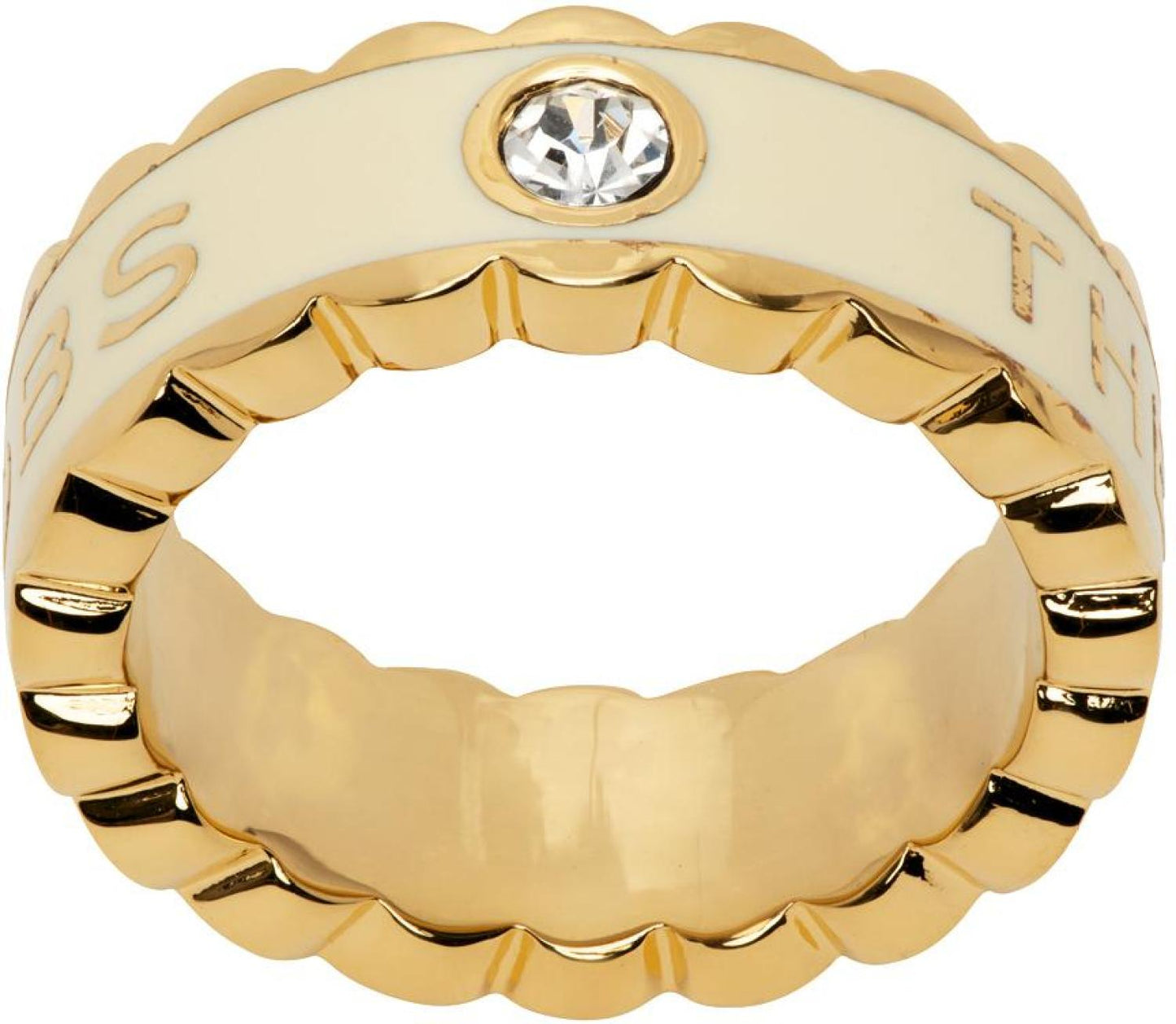 Gold & Off-White 'The Scallop Medallion' Ring