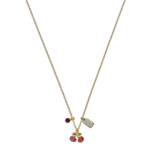 Faux Stone Cherry Pendant Necklace