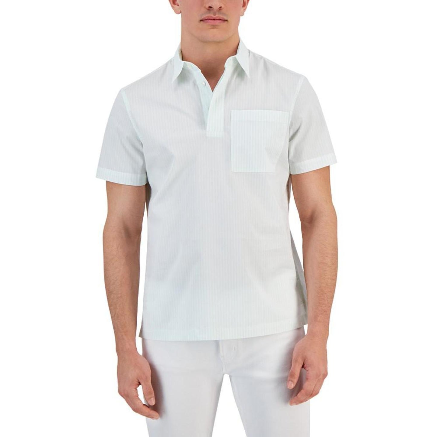 Men's Slim-Fit Stripe Popover Shirt