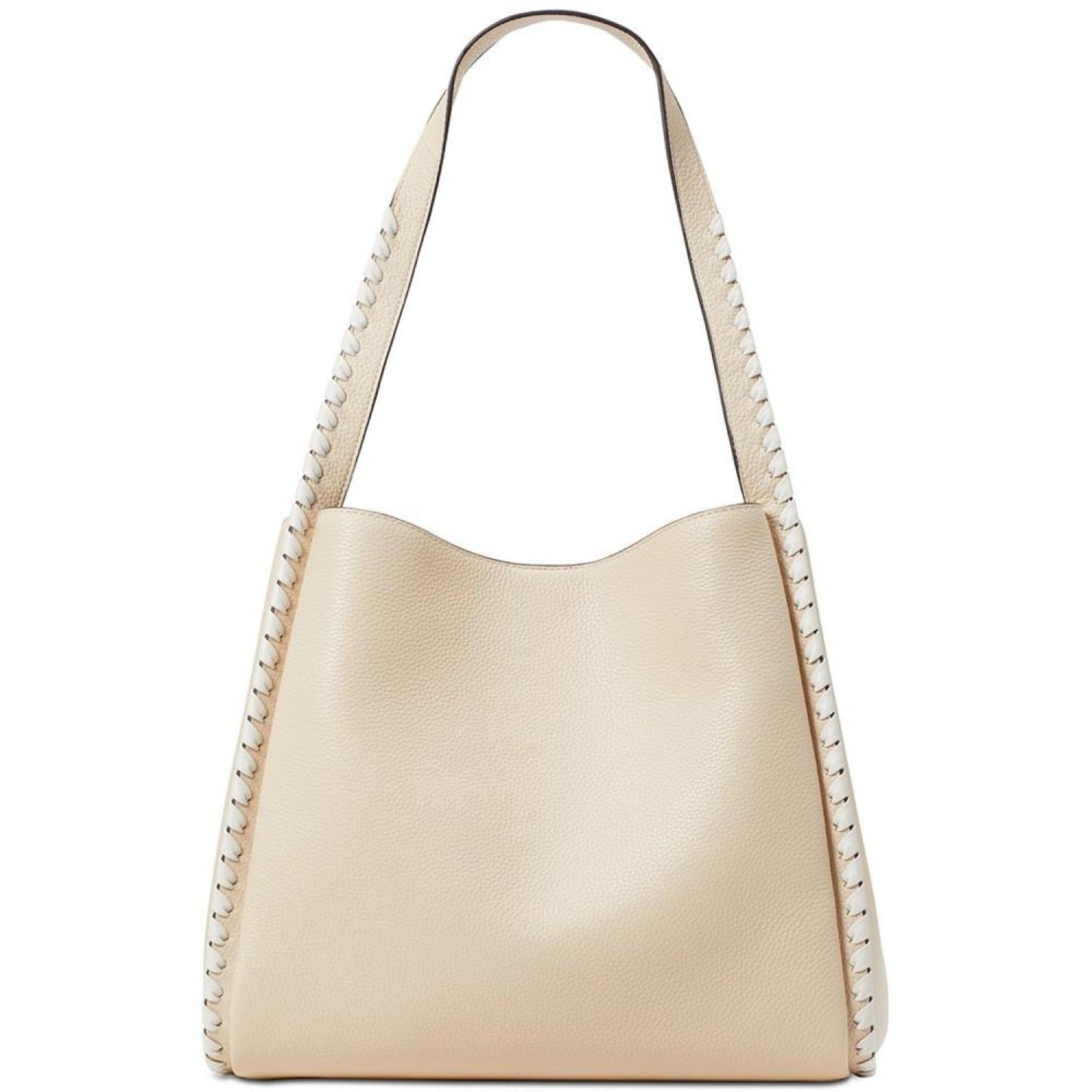 Knott Whipstitched Pebbled Leather Shoulder Bag