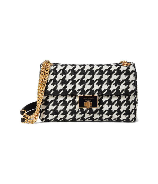 Evelyn Sequin Houndstooth Fabric Medium Convertible Shoulder Bag