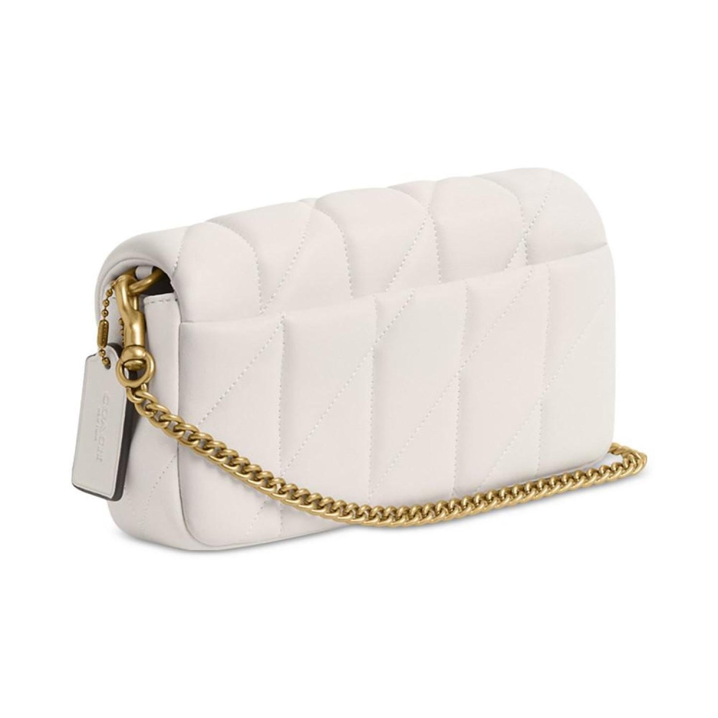 Quilted Pillow Leather Tabby Wristlet with Chain
