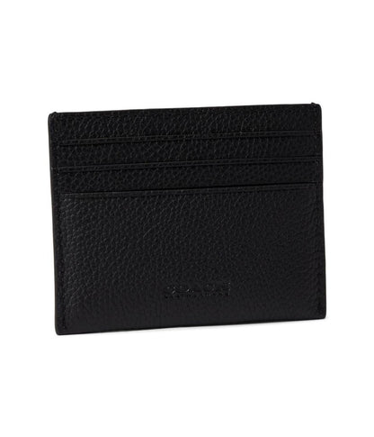 Flat Card Case in Pebble Leather w/ Sculpted C Hardware Branding