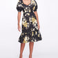 Sweetheart Neckline Floral Print Fitted Midi Dress