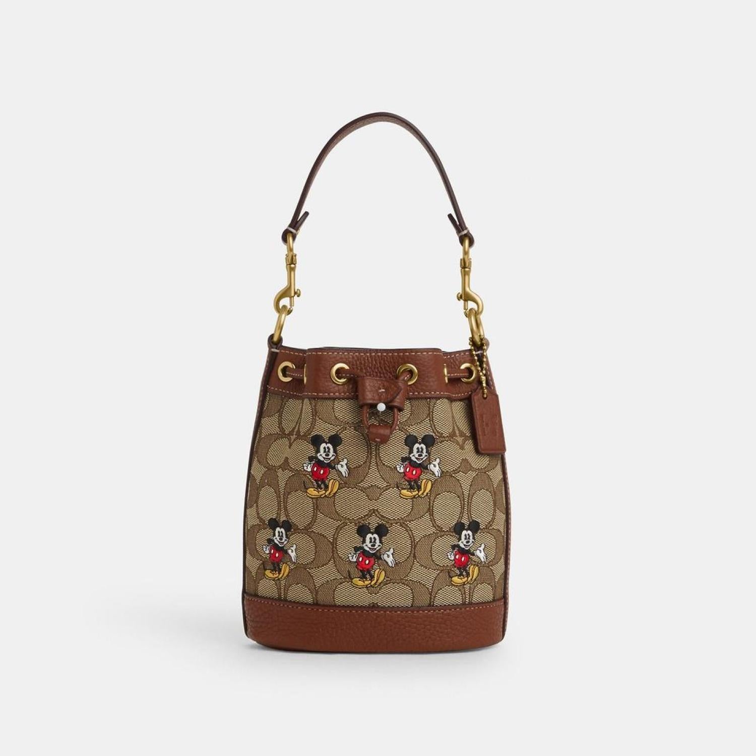 Coach Outlet Disney X Coach Mini Dempsey Bucket Bag In Signature Jacqu