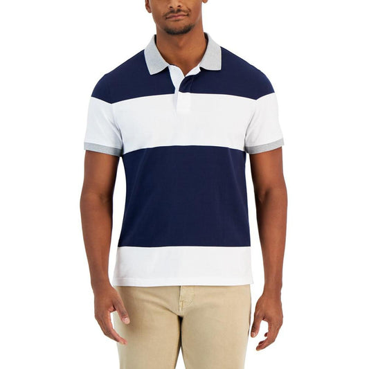 Men's Modern-Fit Rugby Wide Stripe Polo Shirt