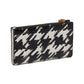 Morgan Painterly Houndstooth Embossed Saffiano Leather Small Slim Bifold Wallet