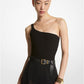 Stretch Viscose Asymmetric Bodysuit