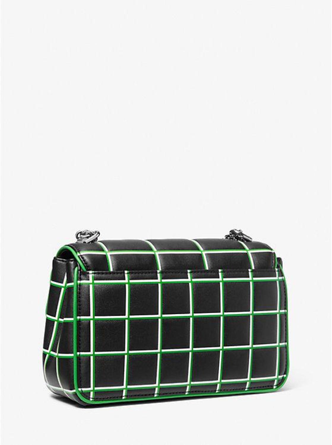 Soho Large Contrast Trim Quilted Faux Leather Shoulder Bag