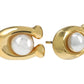 Pearl C Stud Earrings