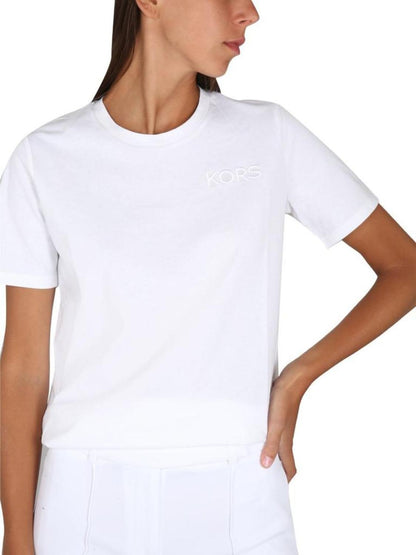 Michael Michael Kors Logo Embroidered Crewneck T-Shirt