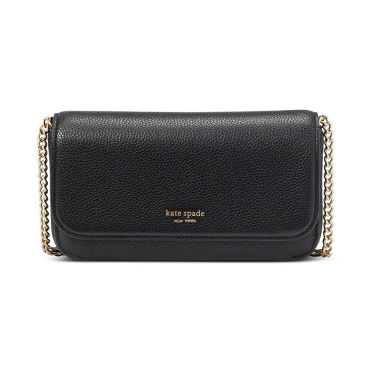 Ava Pebbled Leather Flap Chain Wallet