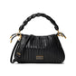 Meringue Pleated Smooth Nappa Leather Small Crossbody