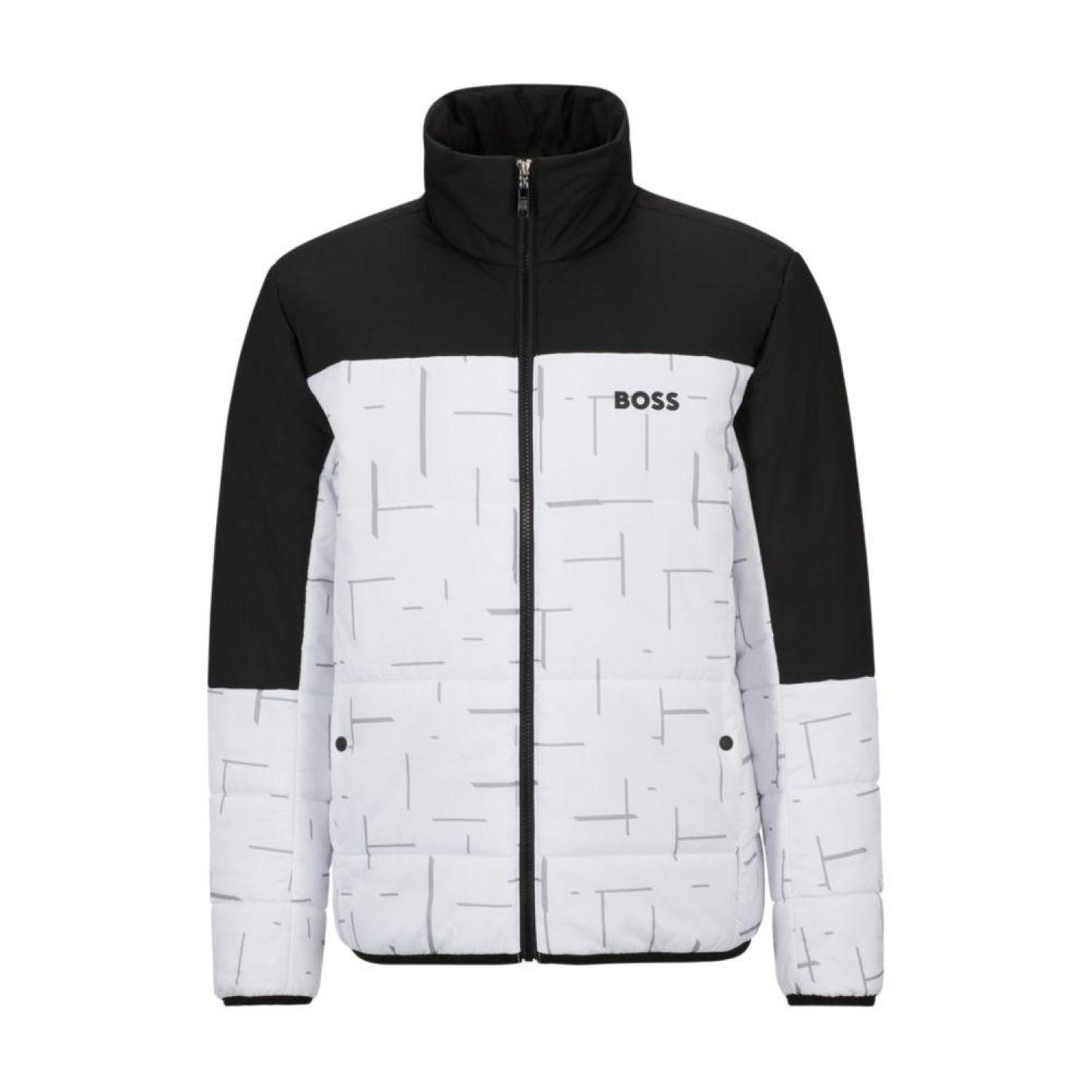 Regular-fit water-repellent padded jacket in mixed materials