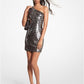 Leopard Sequined One-Shoulder Dress